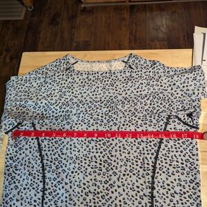 Blue Leopard Print Long Sleeve Top